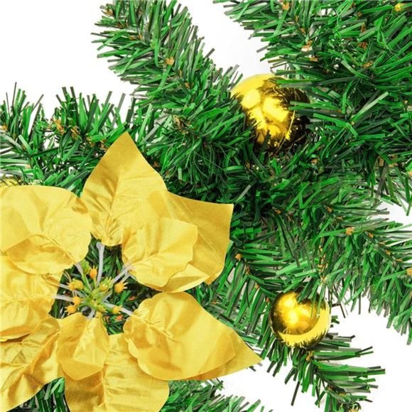 9ft Artificial LED Light Christmas Garland Xmas Tree Rattan Wreath Home Decor - Picture 3 of 5